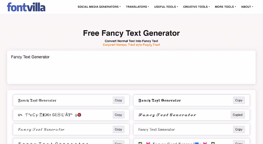 Cover image for Free Fancy Text Generator