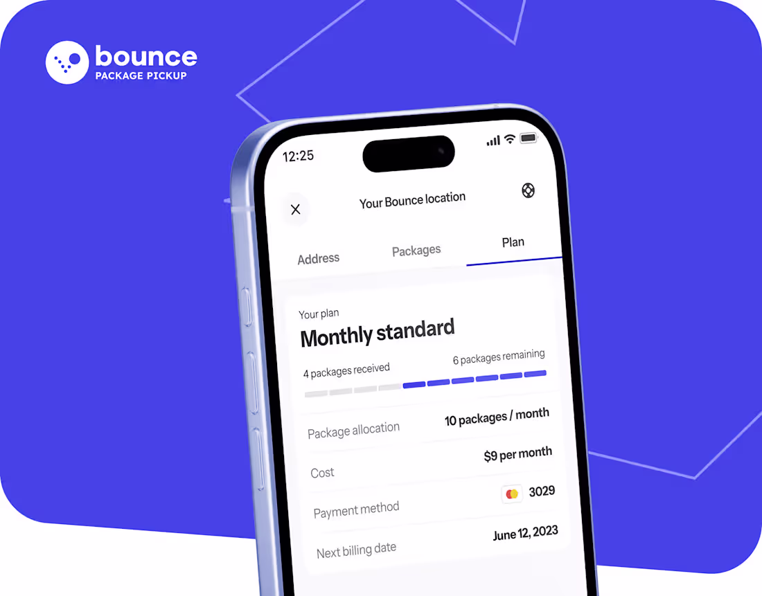 Cover image for Manage subscription | Bounce package app