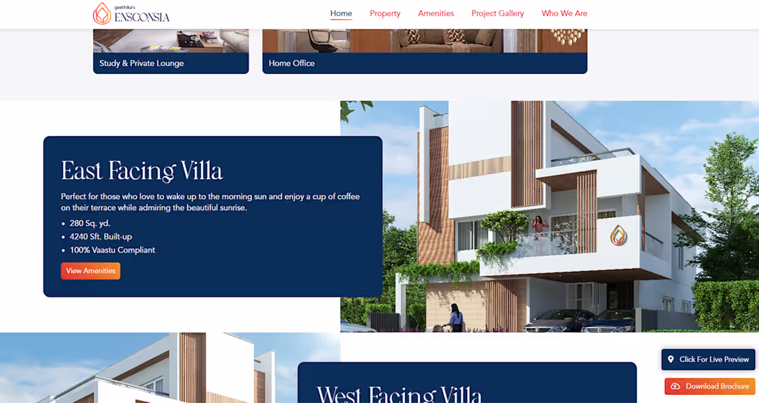 Cover image for Geethika Ensconsia is a luxury villa project promoting conte...