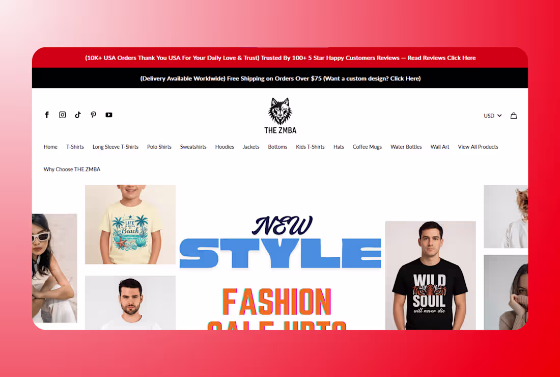 Cover image for THE ZMBA Retail Ecommerce Website