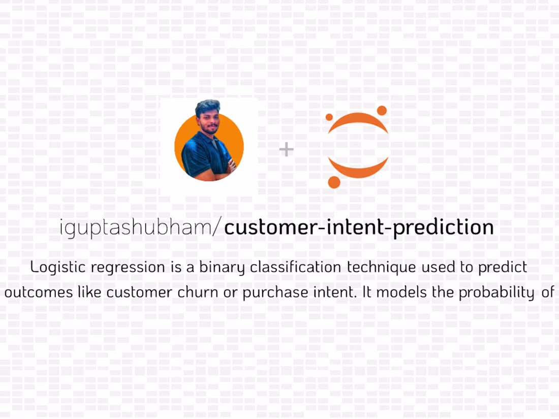 Cover image for GitHub - iguptashubham/customer-intent-prediction: Logistic reg…