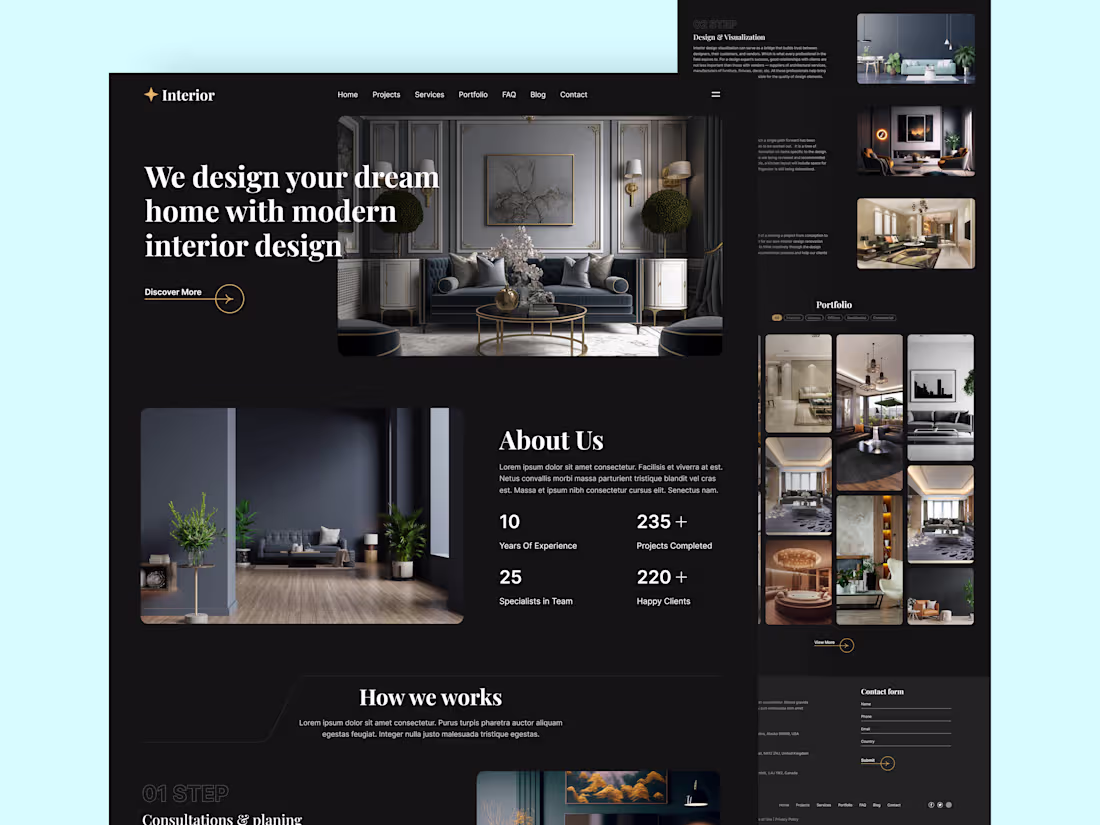Cover image for Interior Design Landing Page ui, ui design, uiux design