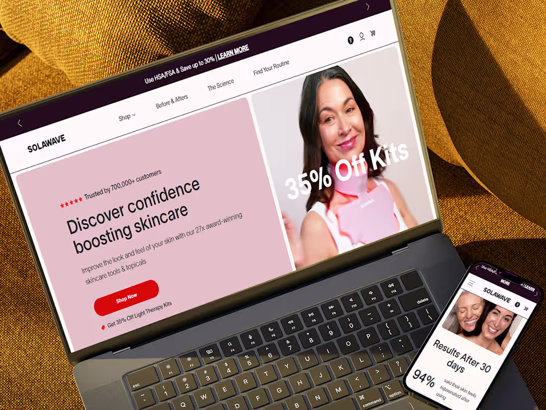 Cover image for E-Commerce Website for Solawave Skincare Brand