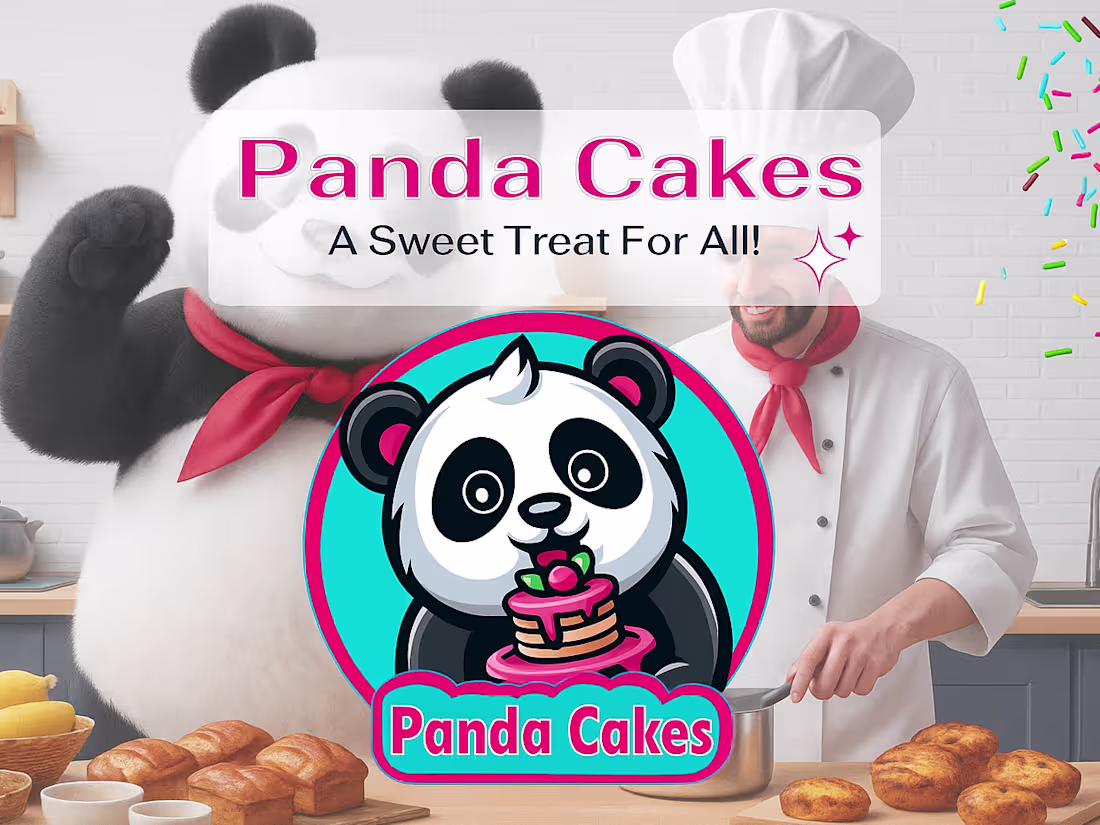 Cover image for Panda Cakes Logo and Branding
