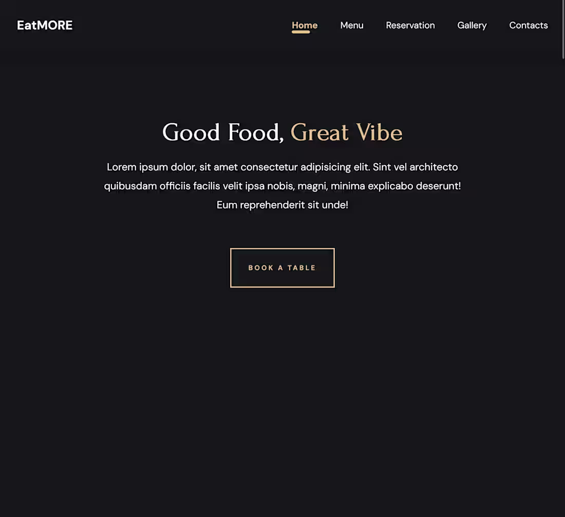 Cover image for Restaurant Landing Page
