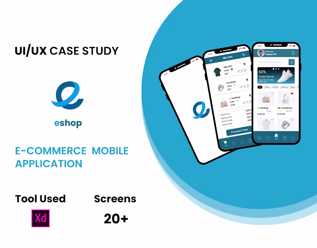 Cover image for eshop (E- Commerce mobile app design)