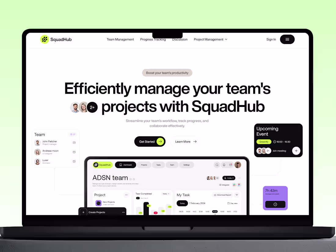 Cover image for Squadhub - SaaS UI/UX Design