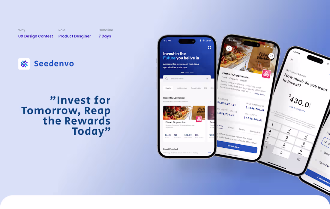 Cover image for Seedenvo - A Invest rising app for startups