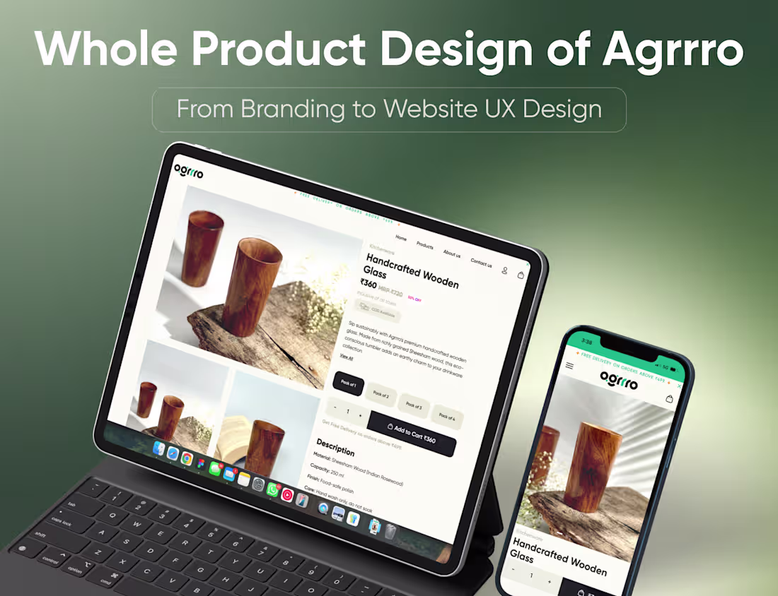 Cover image for Agrrro Organic Essentials Product Design | E-commerce Business