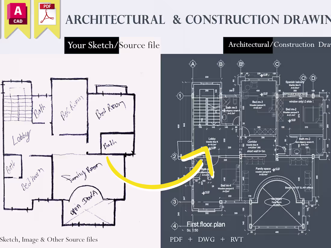 Cover image for Architectural plans, Elevations, Sections, and Detail drawings