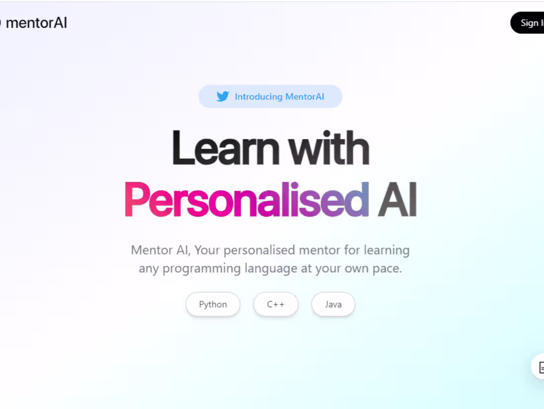 Cover image for mentorai AI Tutor 