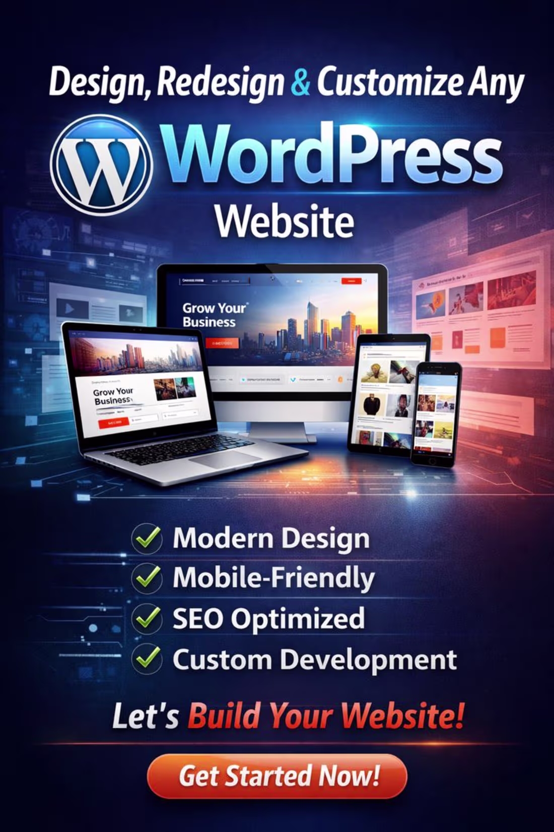 Cover image for design, redesign website with wordpress