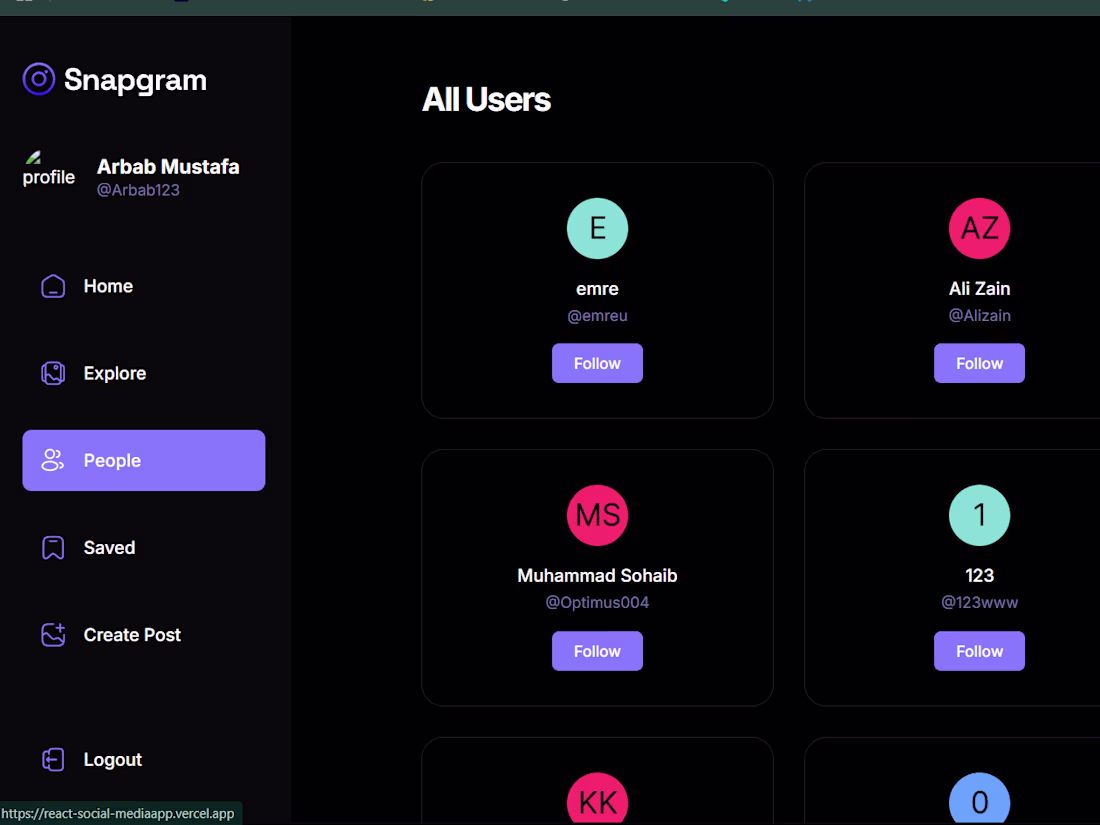 Cover image for  Basic Social Media app like Facebook or instagram