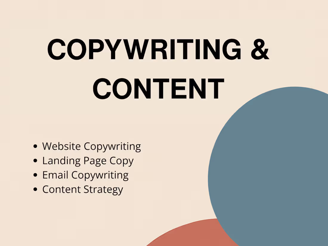 Cover image for Copywriting & Content Services