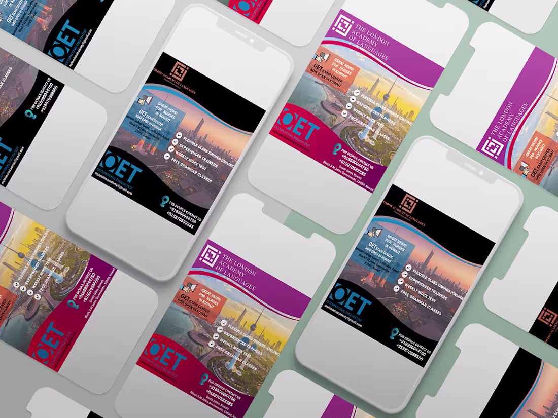 Cover image for Social Media design for London Academy of Languages 