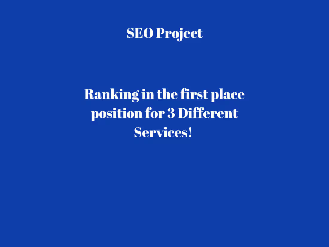 Cover image for SEO Project - First Page in 3 services