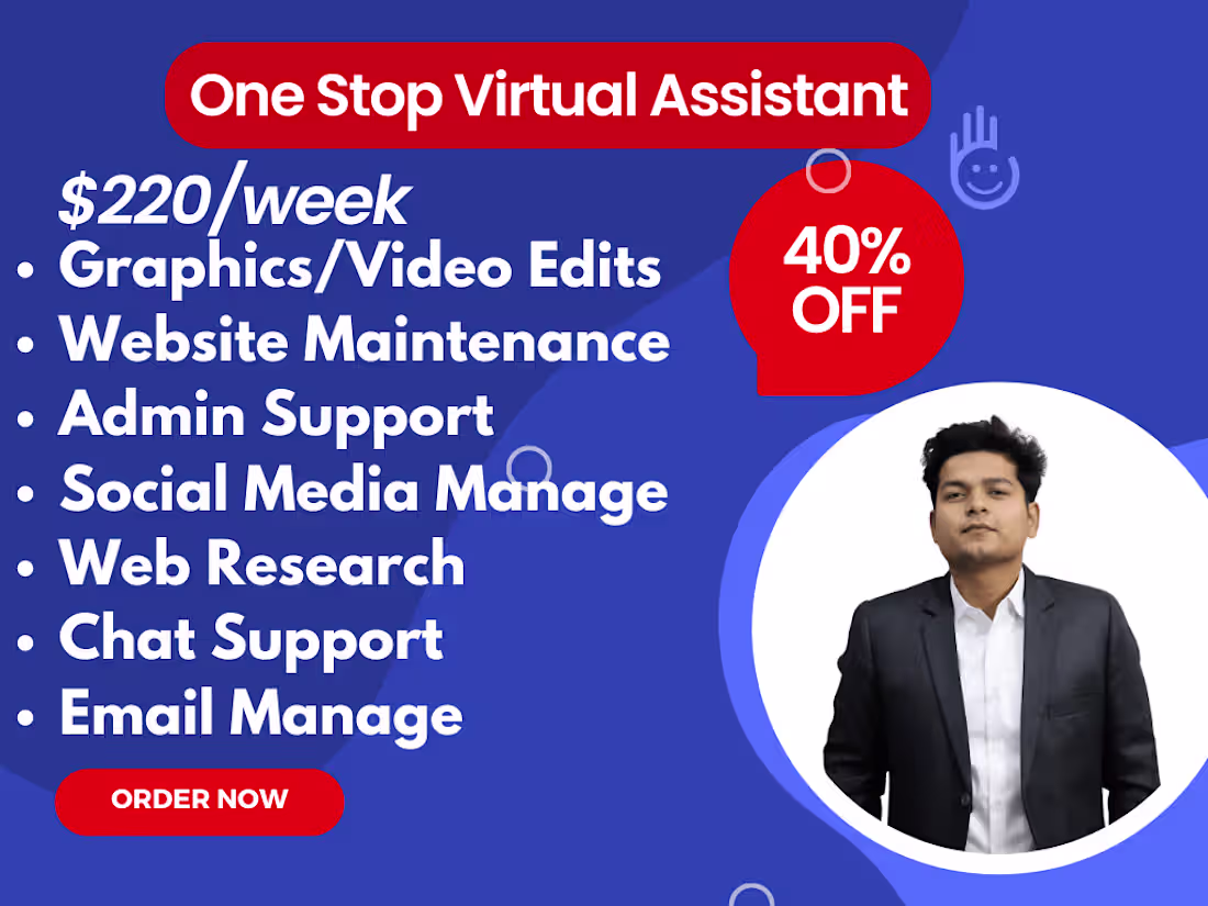 Cover image for I'll be your Weekly Virtal Assistant 