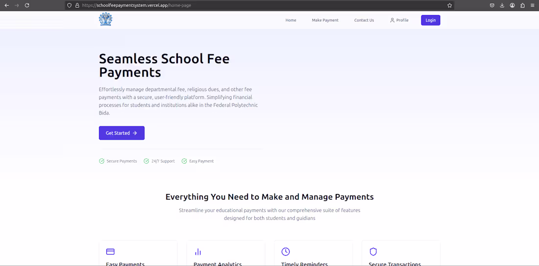 Cover image for School Fee Payent System