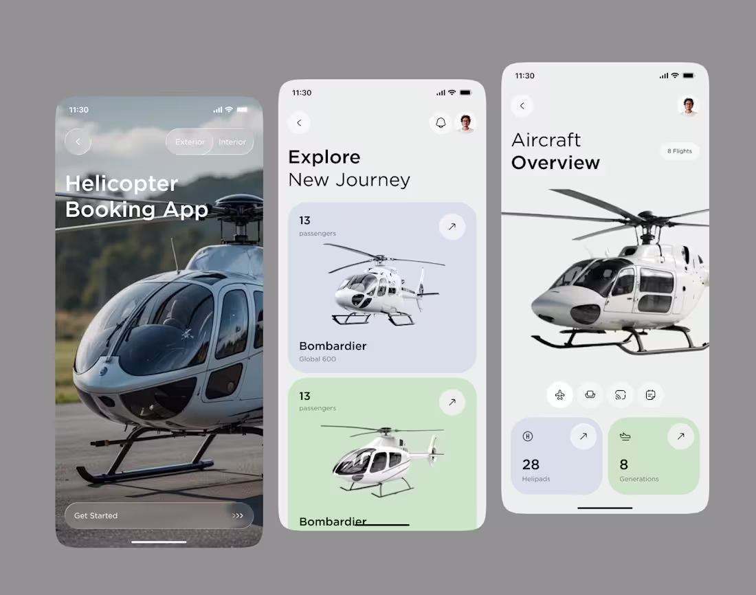 Cover image for Helicopter Booking Application Mobile UI Design