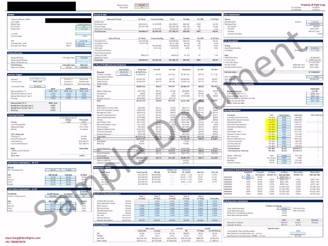Cover image for Real Estate Financial Model & Waterfall
