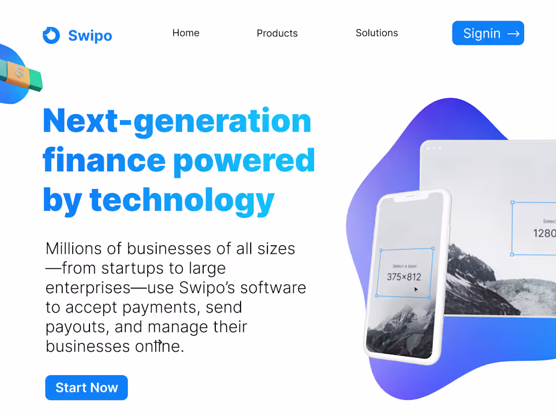 Cover image for Swipo (prev. paybora) Landing page