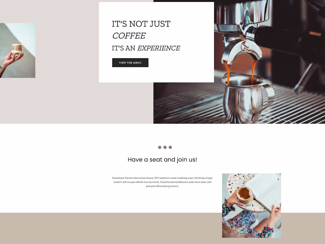 Cover image for Coffee Shop Showit Website