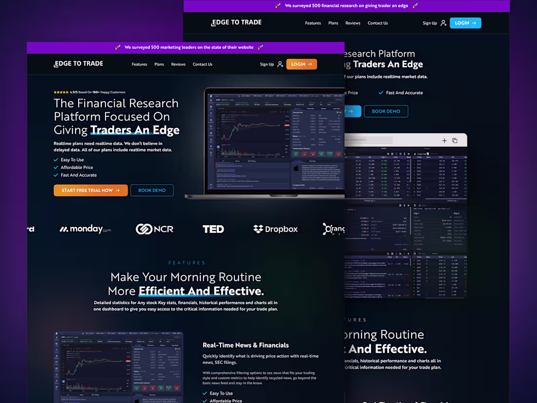 Cover image for Finance Trading Website UI Design:: Behance