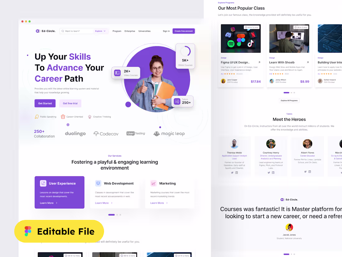 Cover image for Ed-Circle – Modern Education & Online Learning Website Templ...