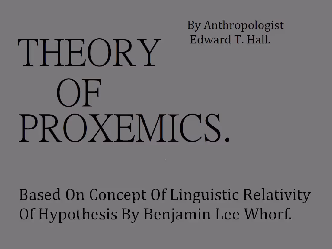 Cover image for Theory of Proxemics.