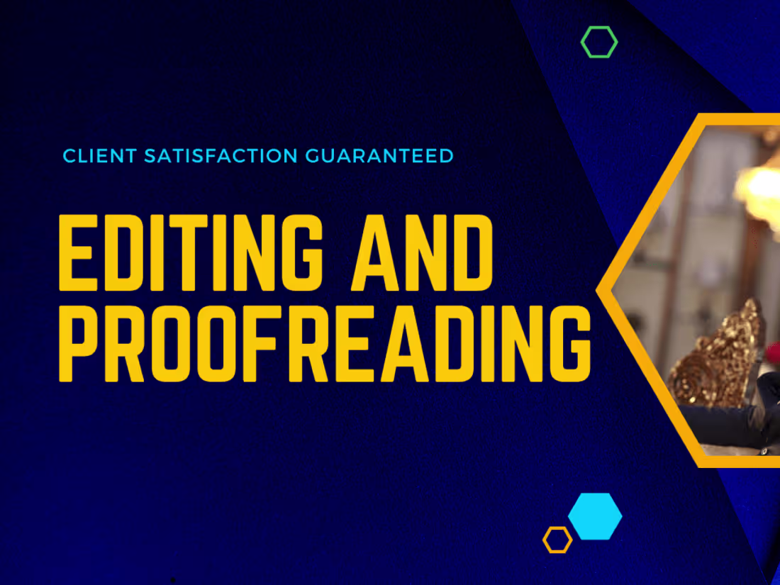 Cover image for I will edit and proofread your work to give you peace of mind