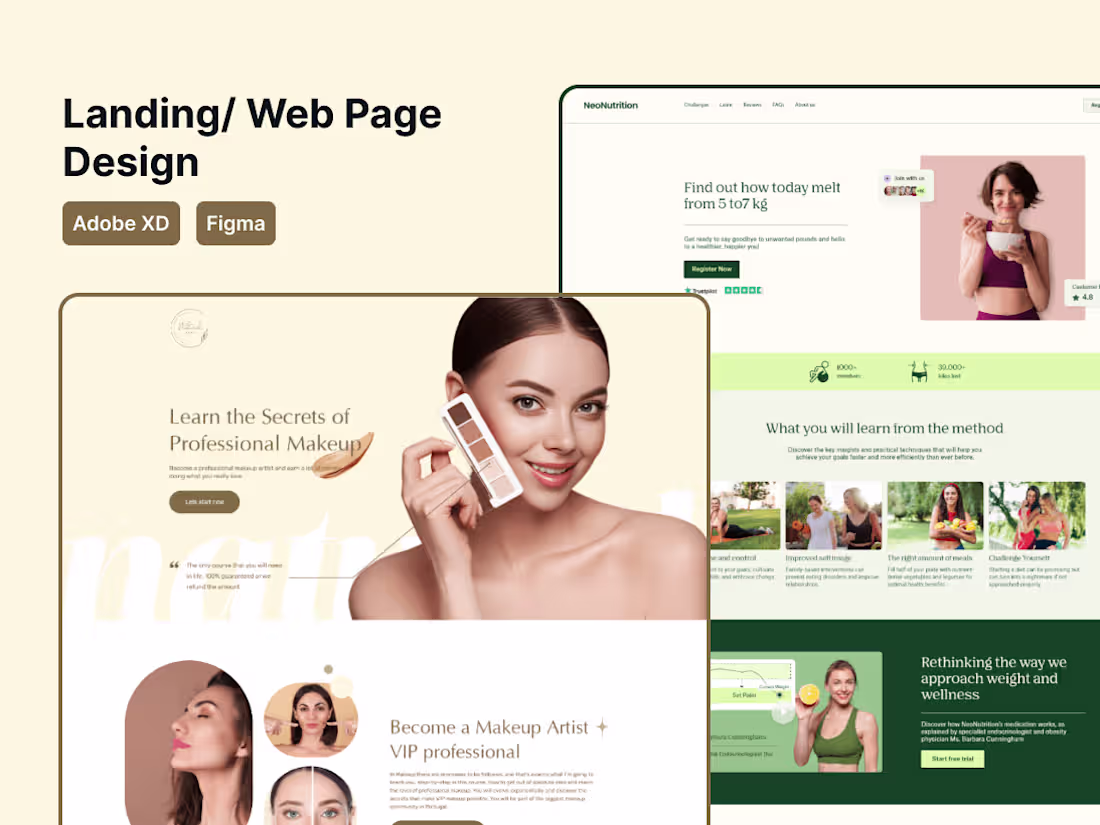 Cover image for Landing design / Web design / Mobile App UI design.