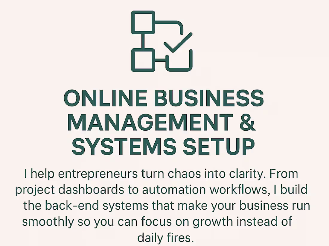 Cover image for Online Business Management & Systems Setup