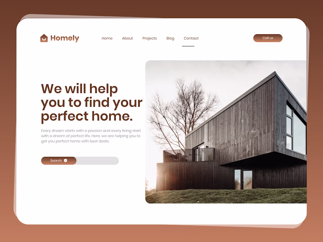 Cover image for Homely Real Estate website concept