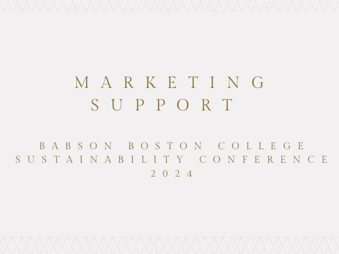 Cover image for Marketing Specialist- Babson College Sustainability Conference 