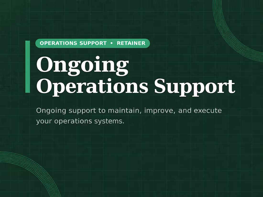Cover image for Ongoing Operations Support 
