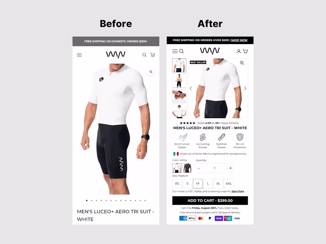 Cover image for Shopify Product Page for Clothing Store