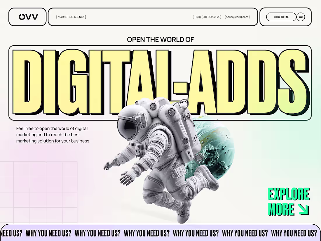 Cover image for Marketing Agency Website 💛