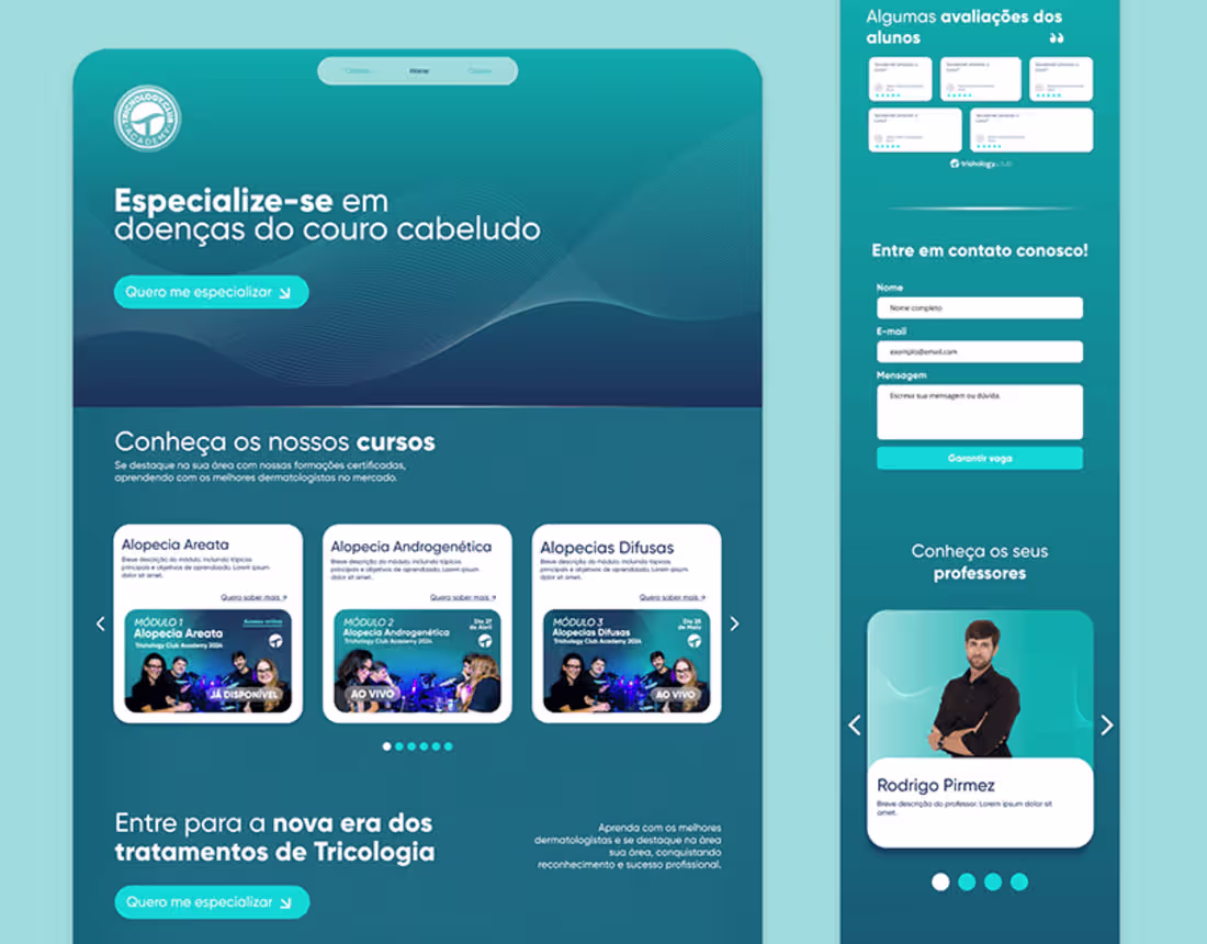 Cover image for Landing Page - Tricologia :: Behance