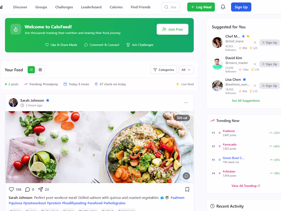 Cover image for CaloFeed - Social Food & Calorie Tracker