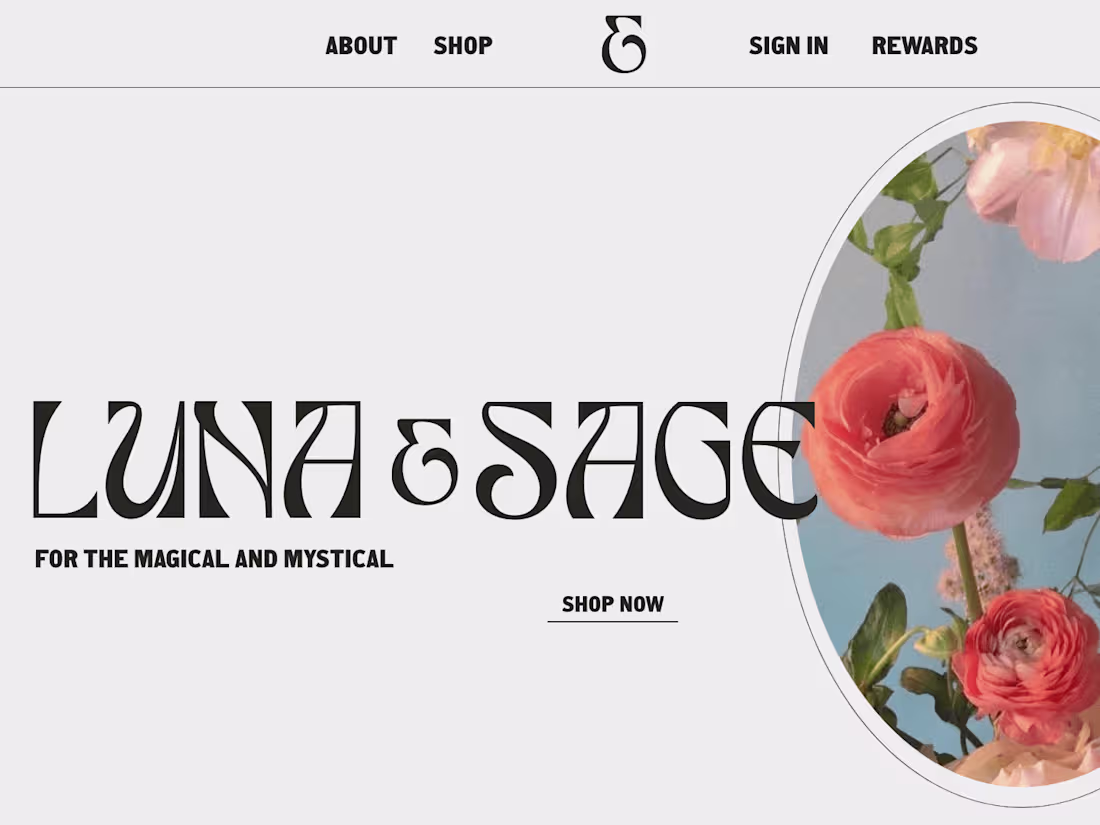 Cover image for Luna & Sage - Brand Design + E-Commerce Website UI - Homepage