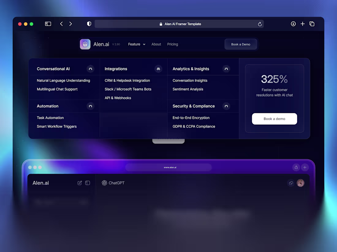 Cover image for Mega menu design for AI Agent template. How is it?