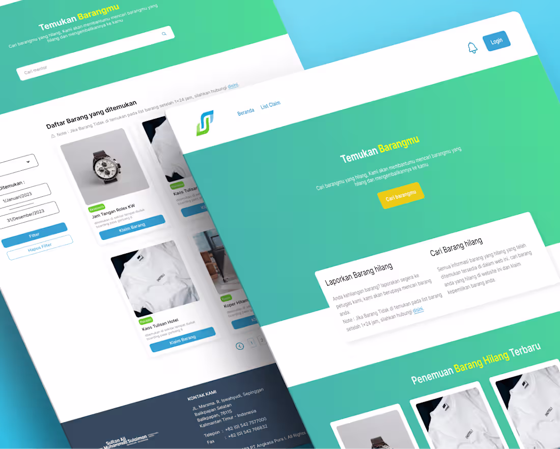 Cover image for Lost and Found website