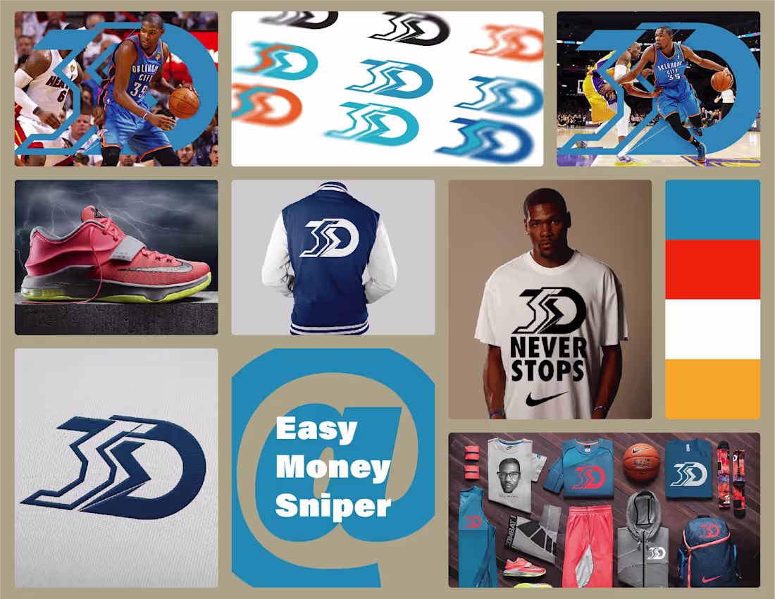 Cover image for Visual identity for Kevin Durant (Personal Project).