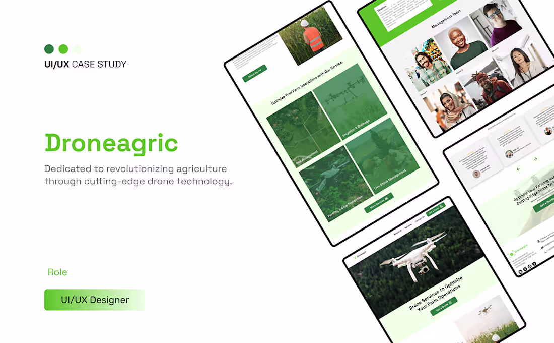 Cover image for Case Study - Droneagric UI/UX Website Design : Behance
