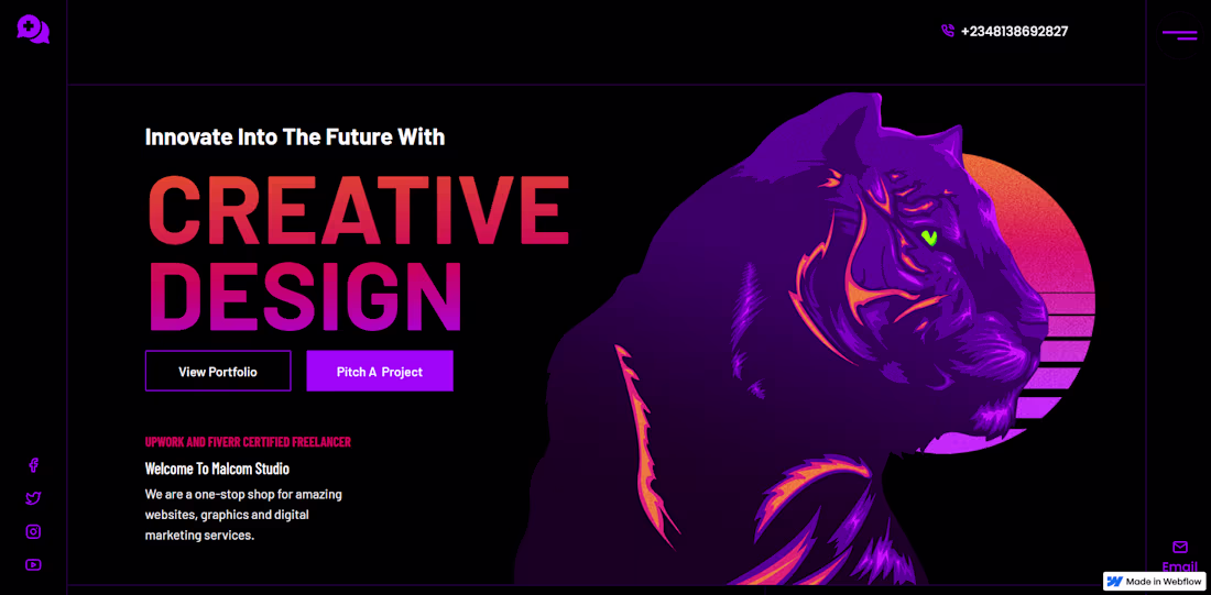 Cover image for Designed and built a Webflow portfolio website for a creativ...