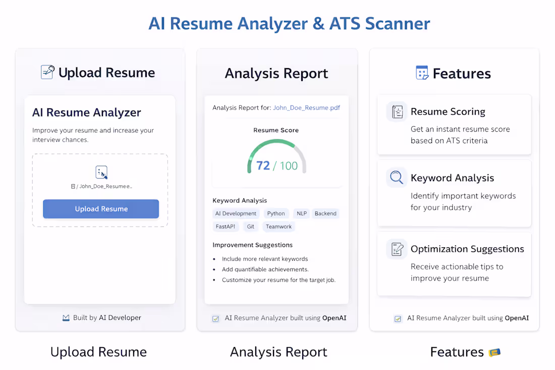 Cover image for Built an AI-powered resume analyzer