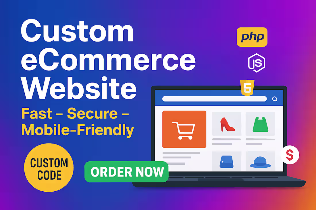 Cover image for Full-Stack E-Commerce Website Development (Fast & Modern)