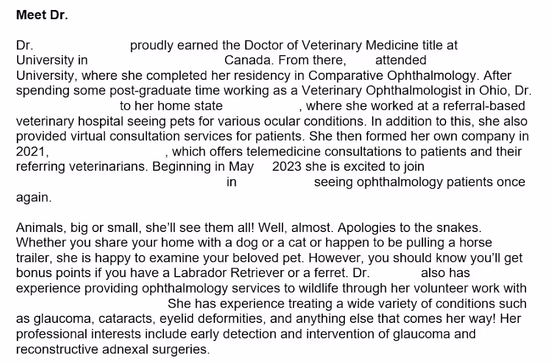 Cover image for Sample Website Biography