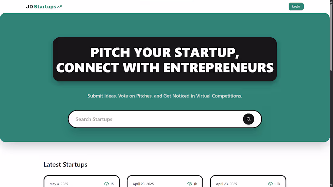 Cover image for Modern startup idea platform showcasing Next.js latest features.