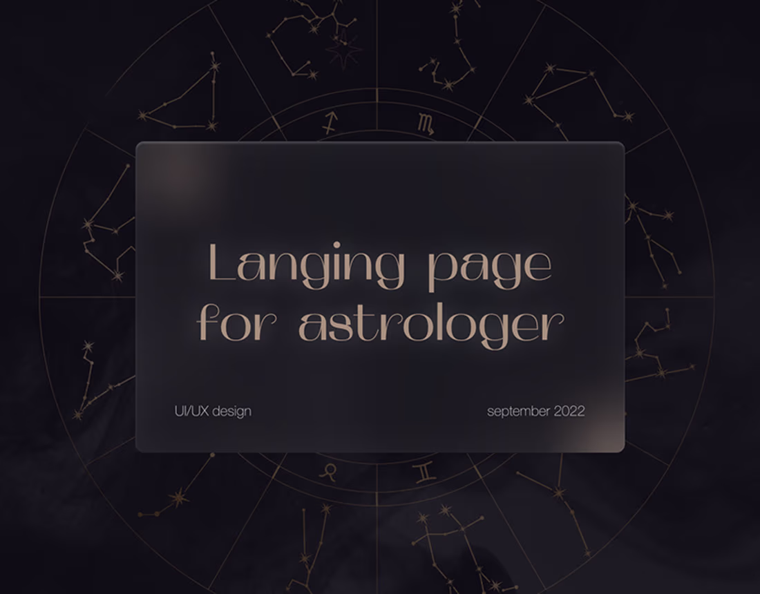 Cover image for Landing page for Astrologer on Behance